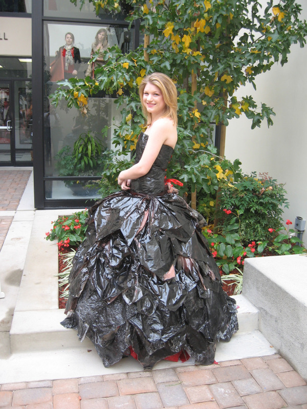 Plastic Bag Dress  Dresses made from recycled materials, Plastic bag dress,  Recycled dress