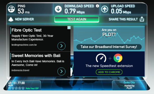 speedtest very weak.